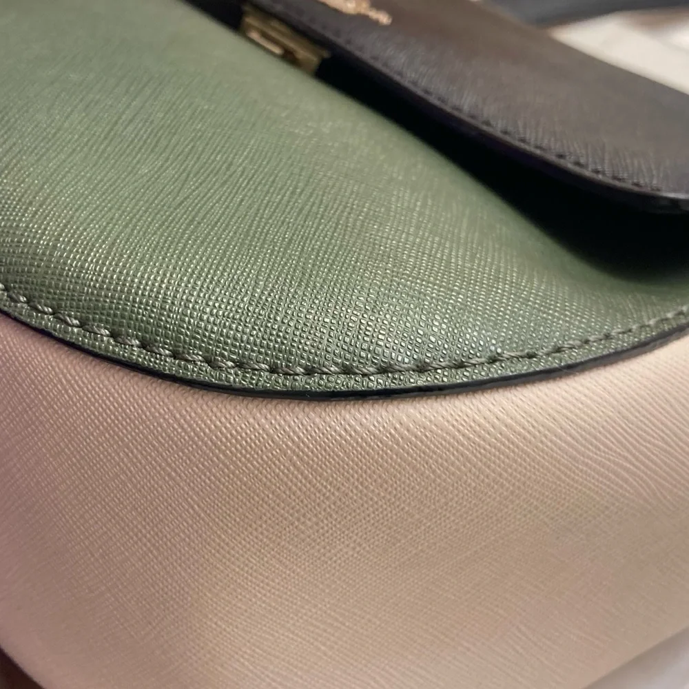 Kate spade rare colorblock crossbody messenger bag green black cream